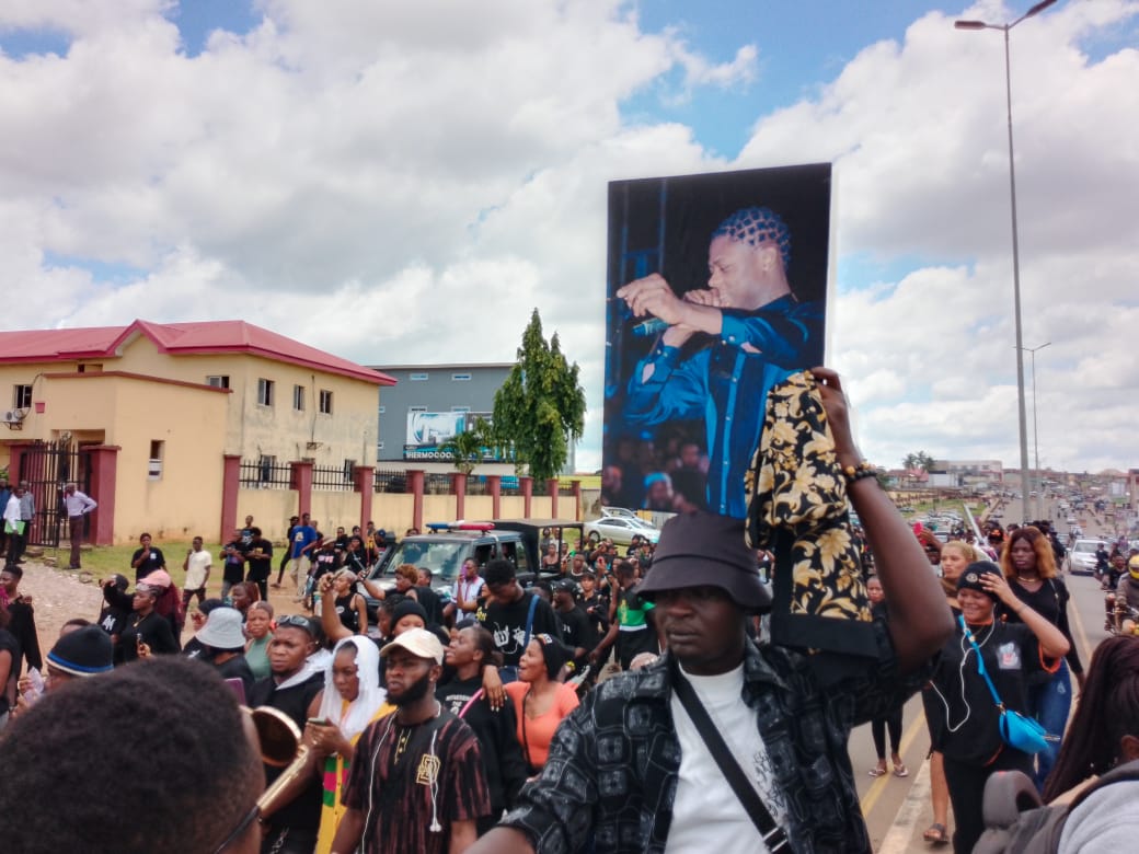 Ondo youths protest Mohbad’s death, seek justice.