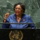 Prime Minister of Barbados Mia Amor Mottley addresses the 78th Session of the UN General Assembly on September 22, 2023.