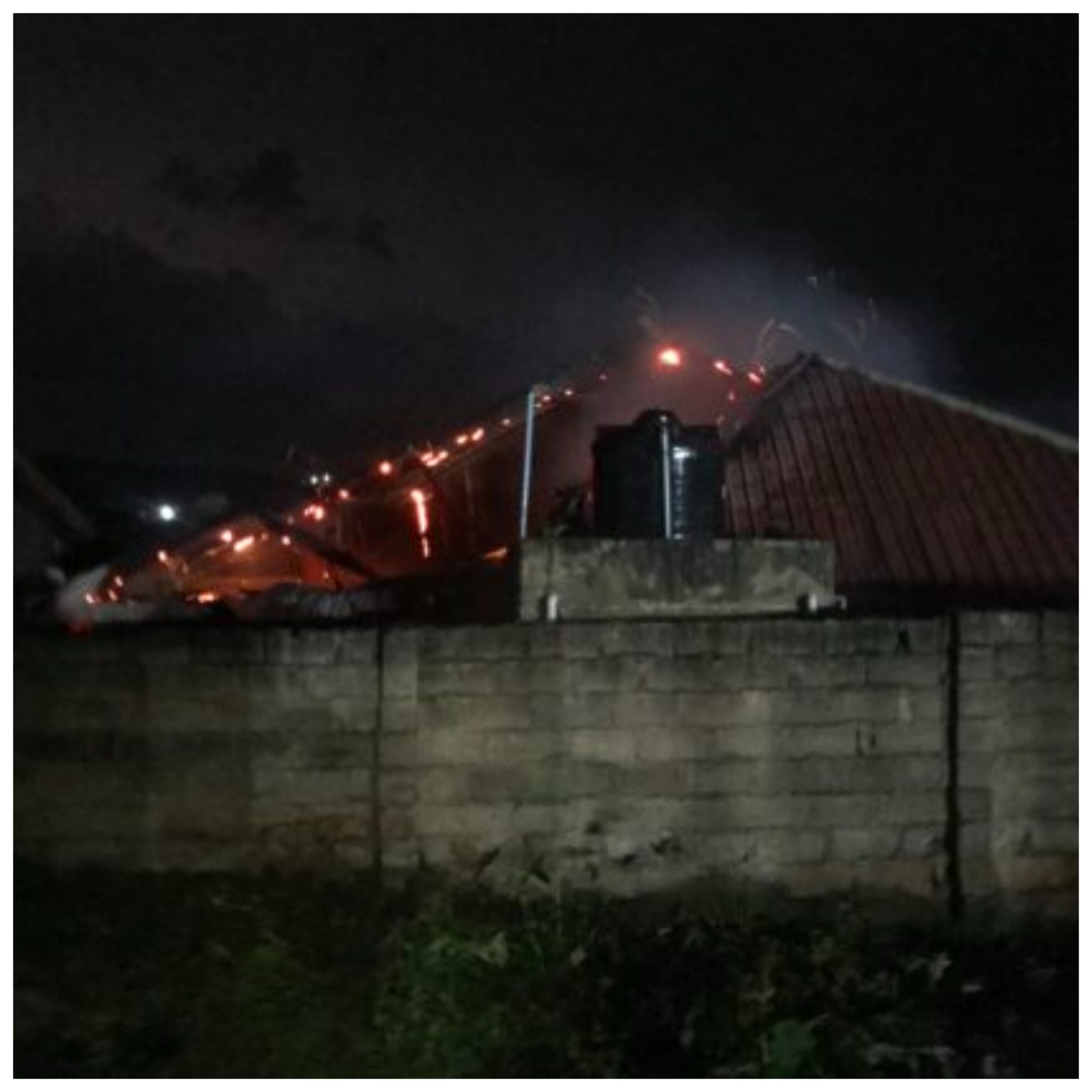 Strange fire razes residence of man caught with human parts in Ibadan [PHOTOS]