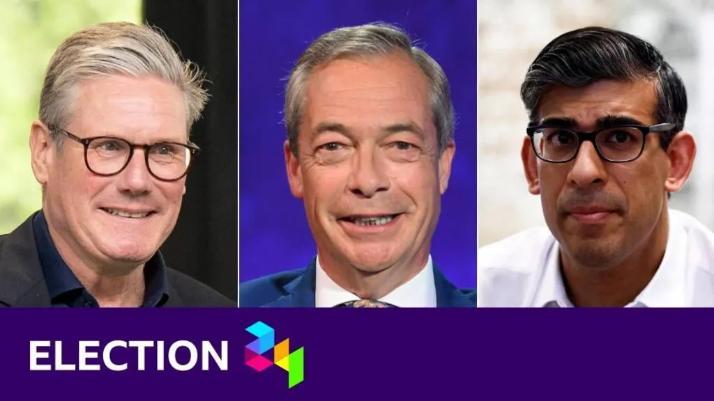 Reuters Starmer, Farage and Sunak composite