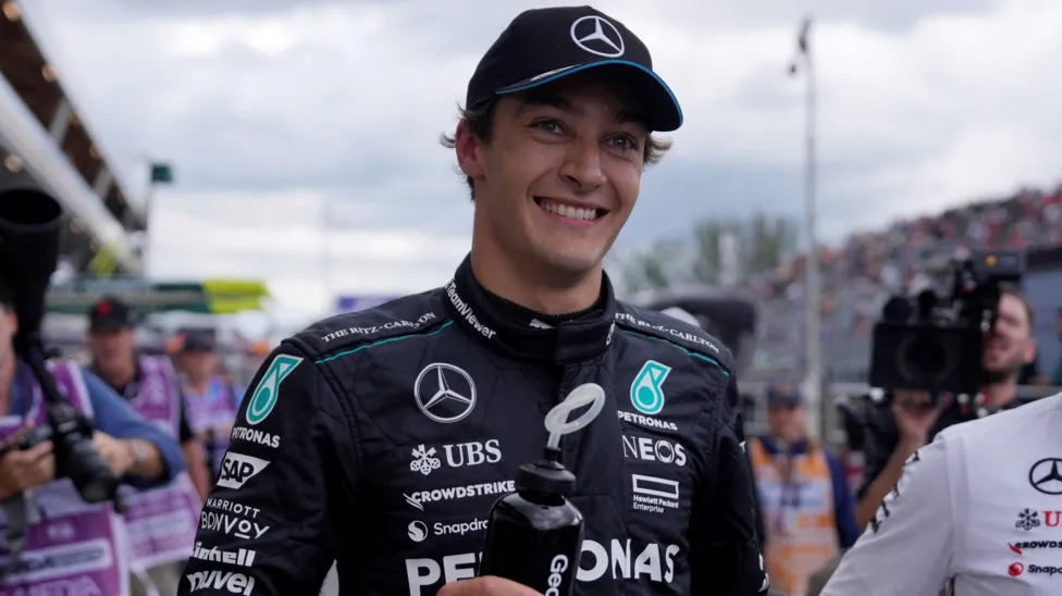 George Russell has taken his first pole position since 2022