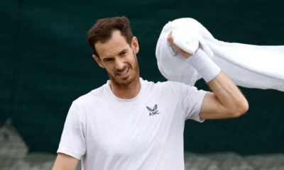 Andy Murray during Wimbledon practice