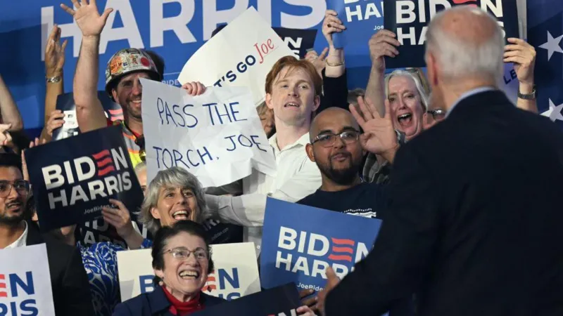 Getty Images Image shows Biden at the rally